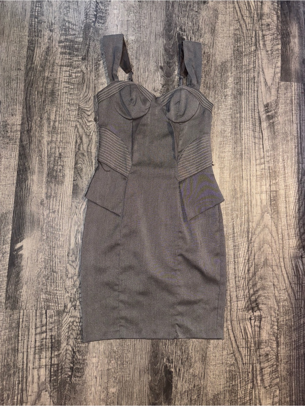 XOXO Gray Structured Bustier Dress